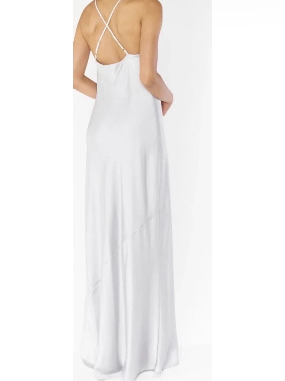 Show Me Your MuMu White Slip Maxi Dress with Crisscross Back Straps